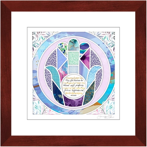 Business Blessing, Hamsa Hebrew shops Boss Babe Jewish Art, Judaica Framed Prints