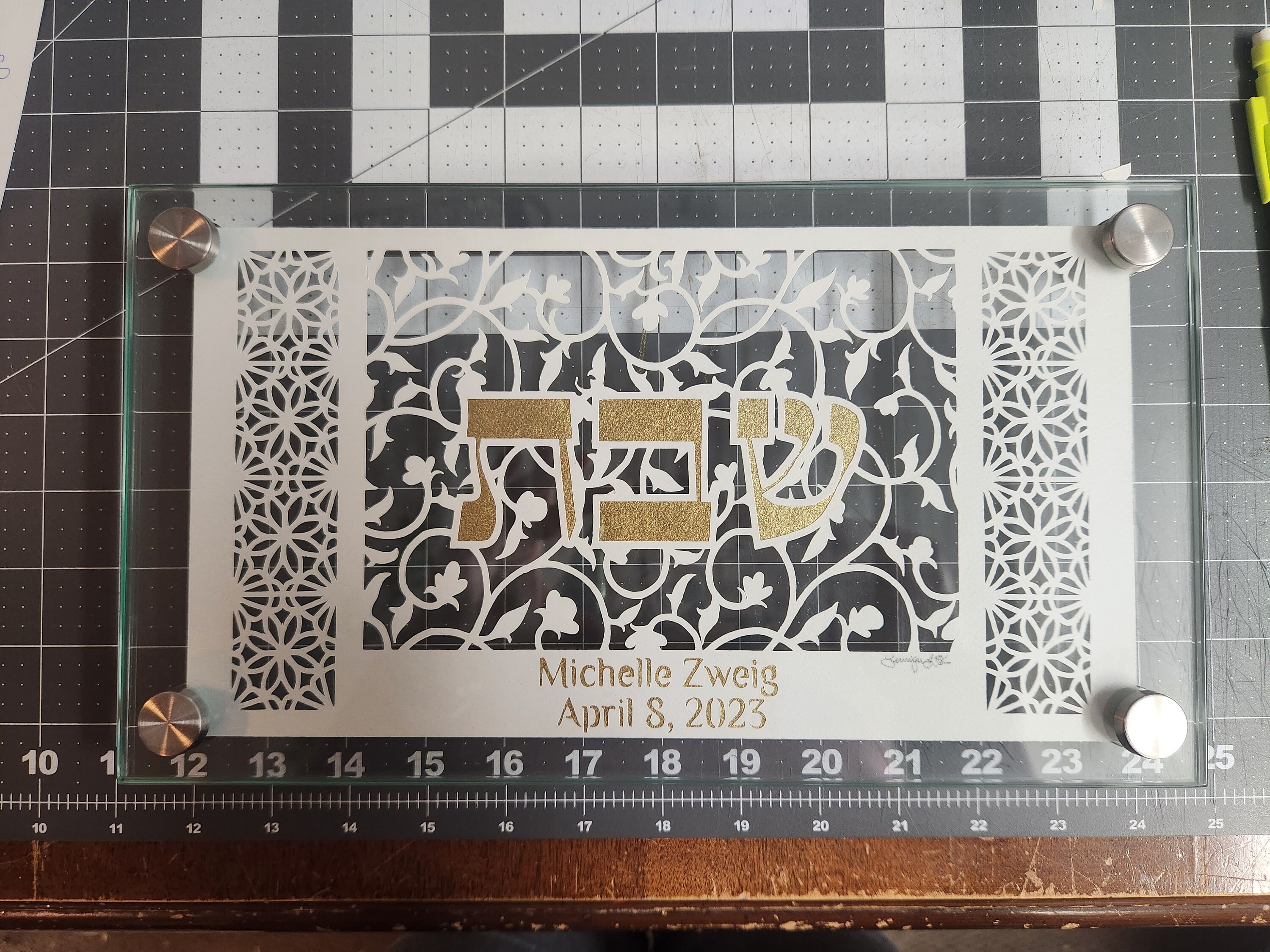 Set Di Tazza E Piattino Per Kiddush Placcato Oro – Calice Ebraico Per Shabbat E Feste, Con Sottobicchiere Decorato A Smalto