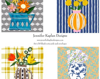 Notecards, stationary, blank cards, greeting cards, holiday cards, retro flower cards