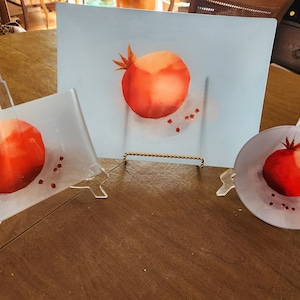 Hoog feestbord Rosj Hasjana, joods tafeldecor, bord appel en honing, granaatappelschotel, joods vakantiecadeau, shehechiyu-schotel