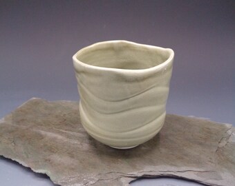 Tea Cup, Wheel Thrown Porcelain, Functional Pottery, Artisan Glaze, One of a Kind