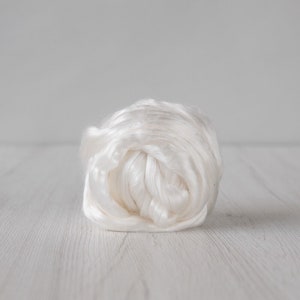 Eri Silk Tops, Roving, DHG Italy, 50g, Natural White