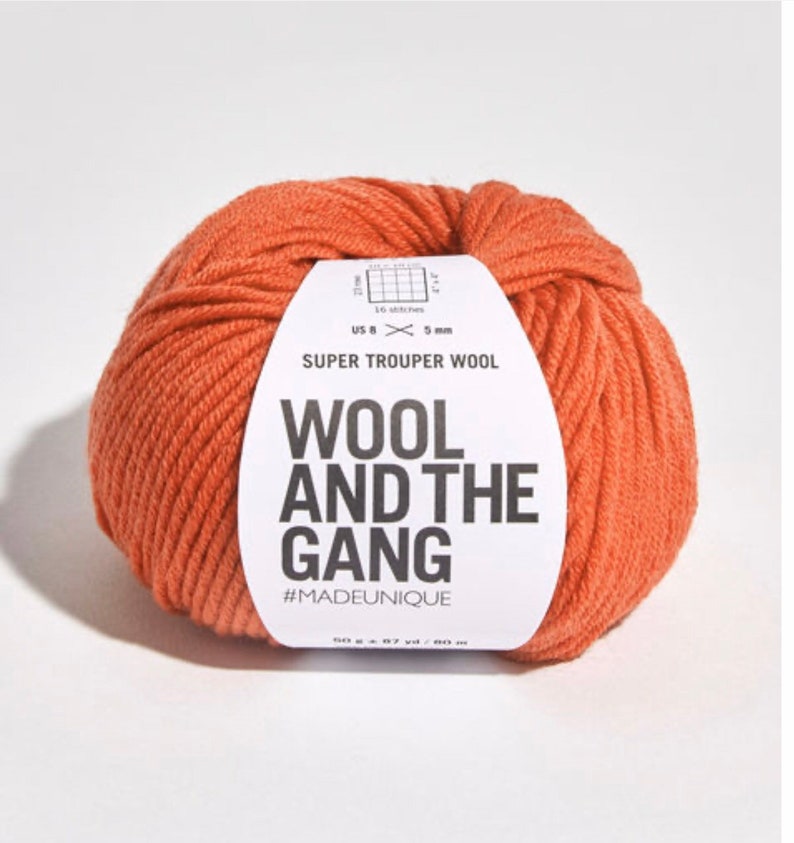 Wolle und die Gang Super Trooper Garn, 100% Merino, verschiedene Farben Sandstone Orange