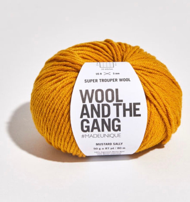 Wolle und die Gang Super Trooper Garn, 100% Merino, verschiedene Farben Mustard Sally