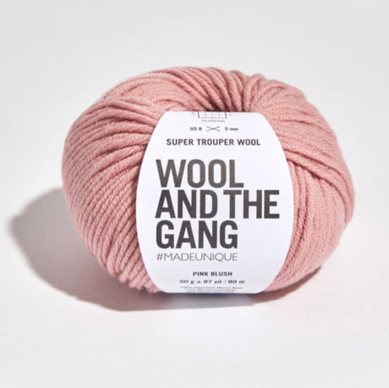 Wolle und die Gang Super Trooper Garn, 100% Merino, verschiedene Farben Pink Blush