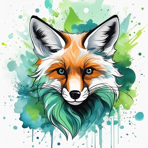 Abstract fox digital painting, 3 digital downloads