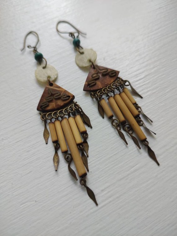 Vintage Handmade Earrings ~ Native American Made ~ Na… - Gem