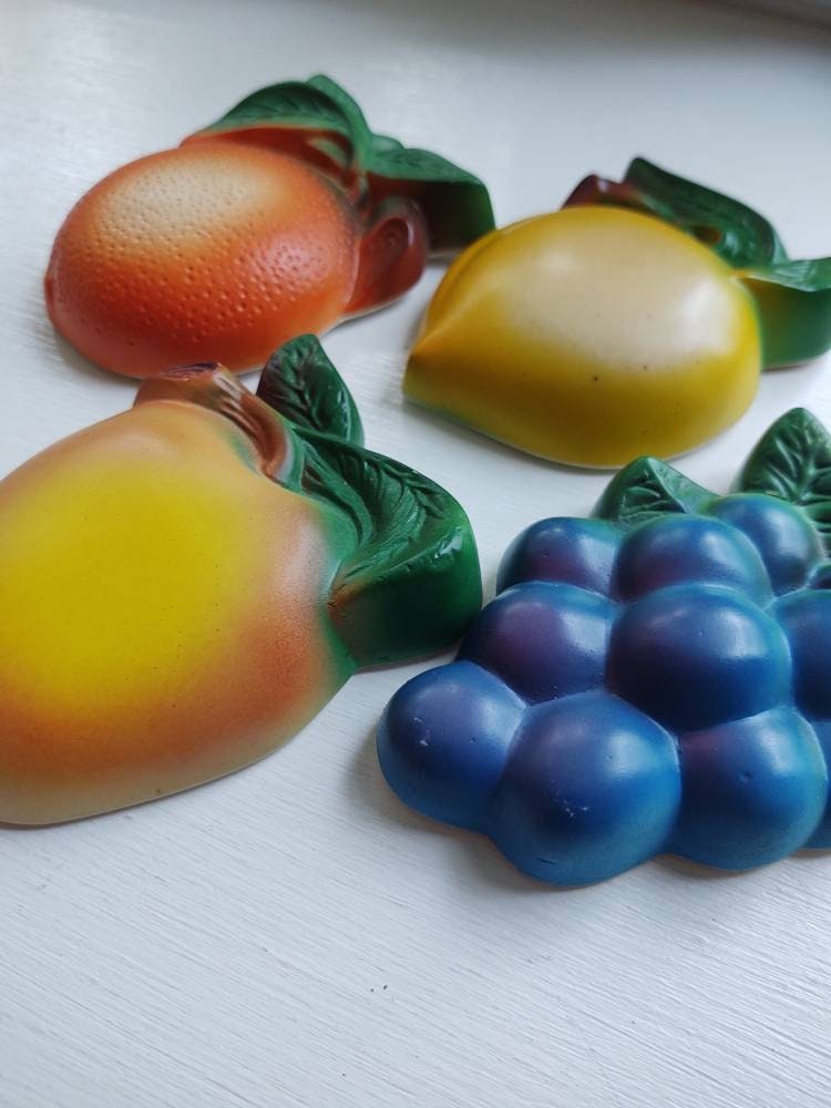 Chalkware Fruit Vintage Wall Art MidCentury Wall Decor Etsy