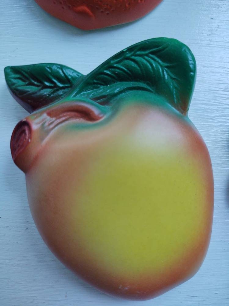 Chalkware Fruit Vintage Wall Art MidCentury Wall Decor Etsy
