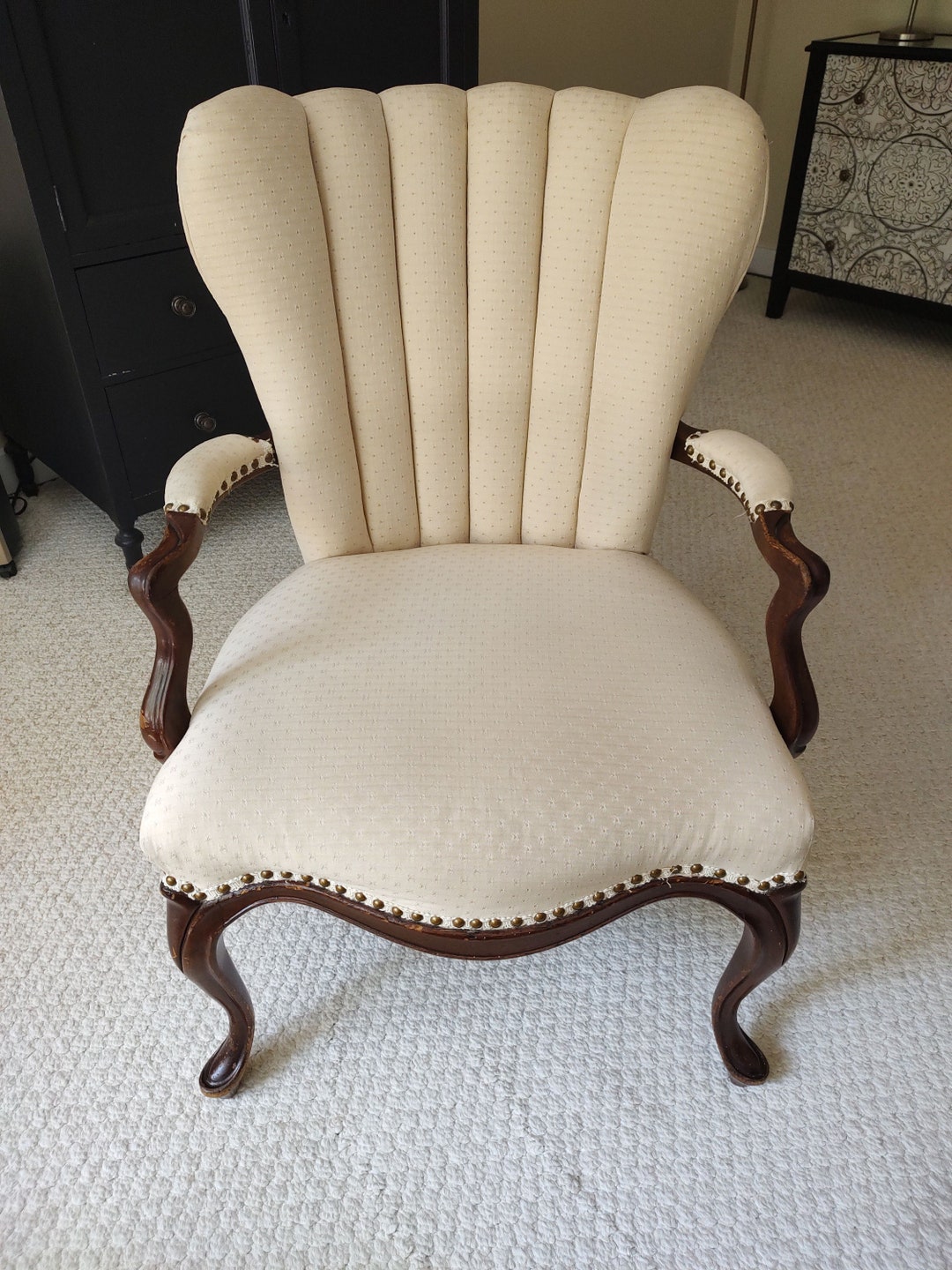 Upholstery Fabric Channel Back Chair Upholstery 1950s Channel