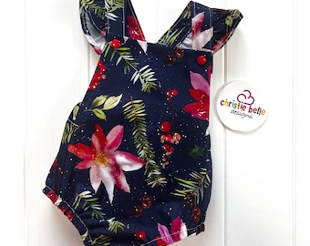 Baby Girl Romper - Navy Floral