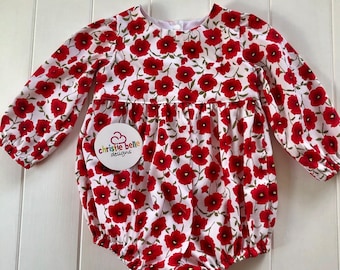 Red Poppy Baby Playsuit