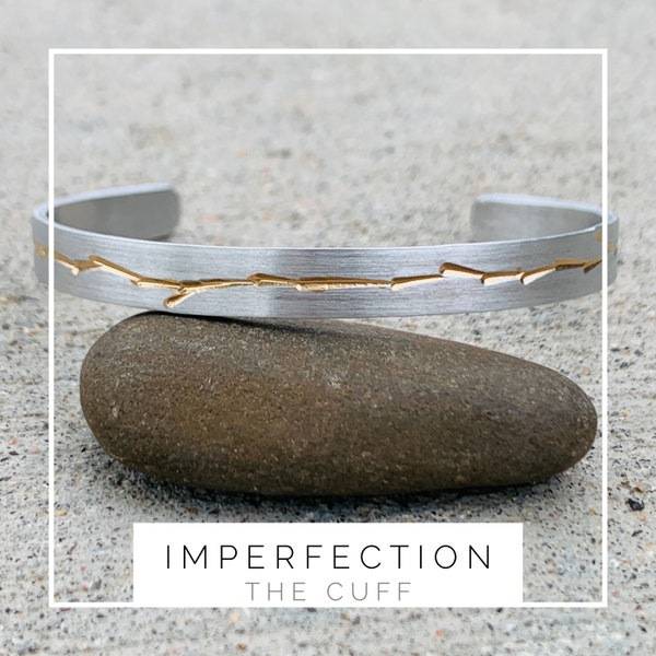 Kintsugi- IMPERFECTION cuff for women, kintsugi bracelet, beautifully broken, perfectly imperfect, kintsugi jewelry, meaningful gift idea