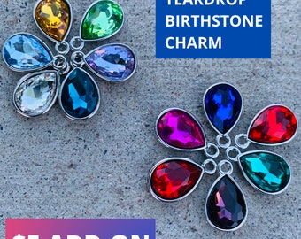 ADD-ON teardrop birthstone charm, multiple colors available