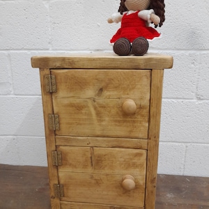Handmade bedside table side table cupboard reclaimed wood