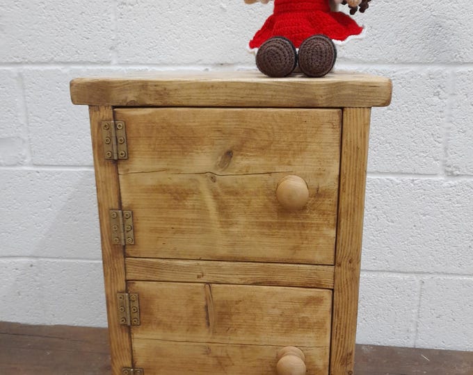 Handmade bedside table side table cupboard reclaimed wood
