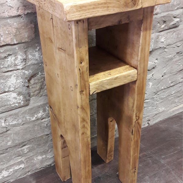 Handmade bedside table side table lamp stand rustic industrial