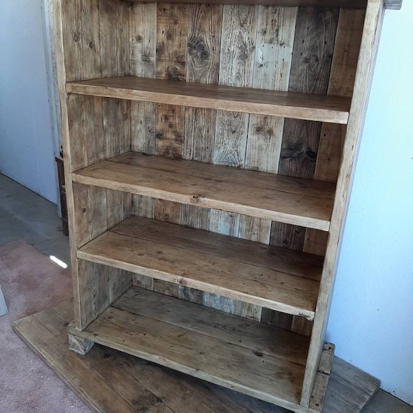 Large handmade bookcase shelves kitchen larder storage