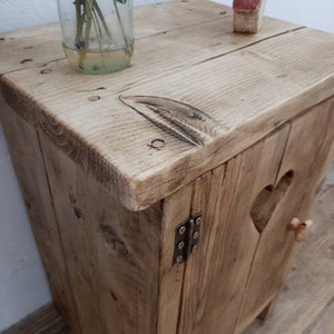 Handmade bedside table nightstand vanity unit washstand rustic reclaimed wood image 6