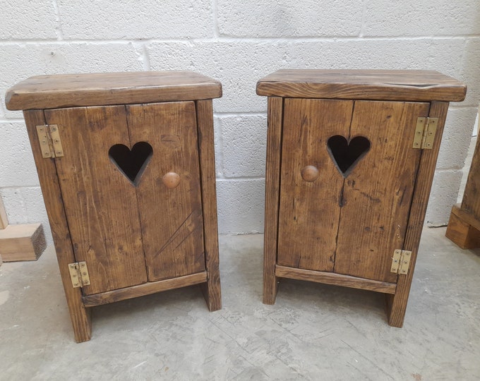 2 x Handmade bedside tables nightstands vanity units jacobean