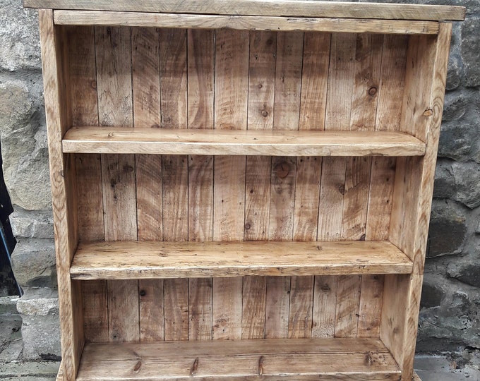 Handmade rustic bookcase shelves with taperd feet shabby chic