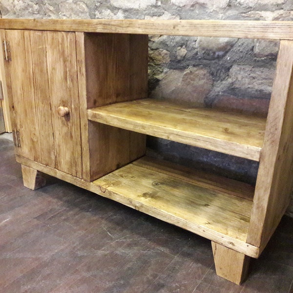 Handmade media TV unit hall storage side board cupboard reclaimed wood