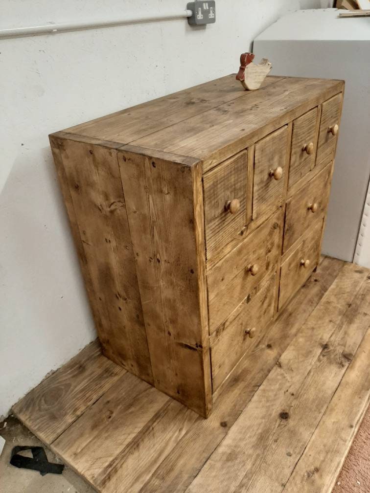 Cofre hecho a mano de cajones boticario madera recuperada | Etsy