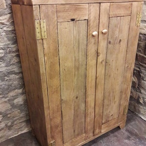 Linen cupboard Amoire kitchen storage wood shelving wardrobe