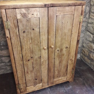 Linen press wardrobe kitchen cupboard amoire handmade reclaimed wood storage