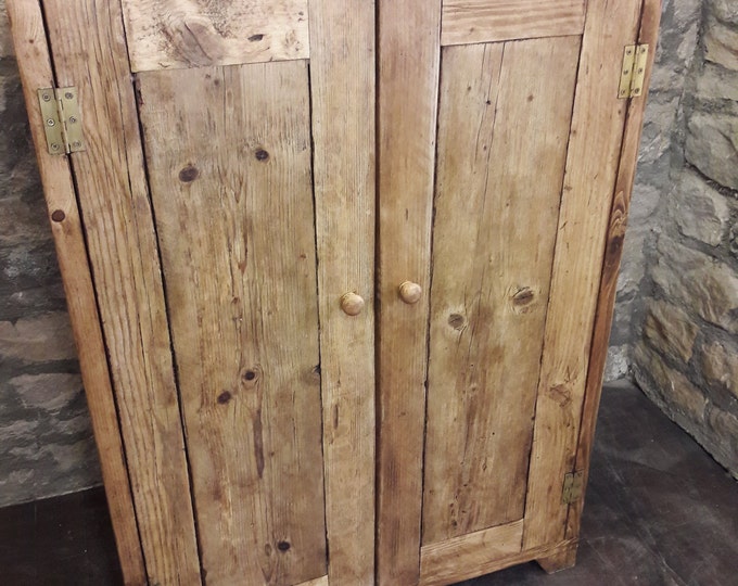 Linen press wardrobe kitchen cupboard amoire handmade reclaimed wood storage