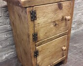 Handmade bedside table side table cupboard reclaimed wood