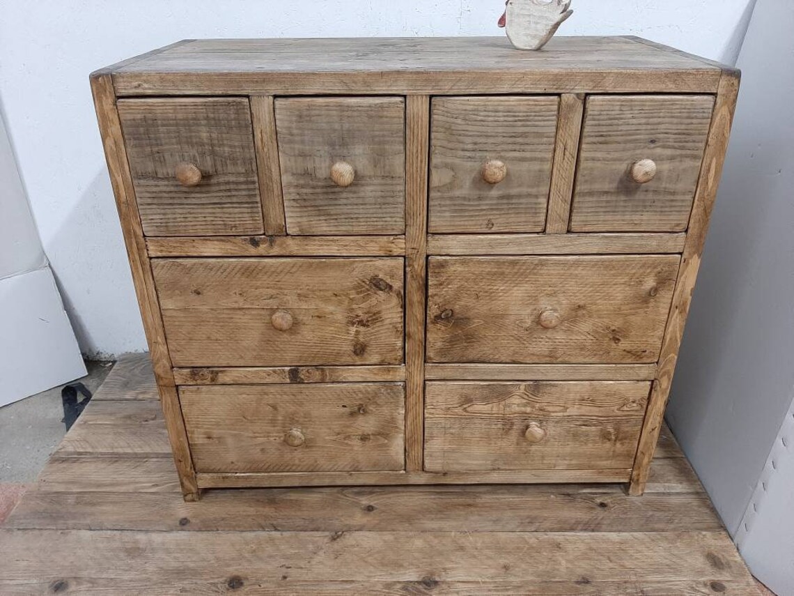 Cofre hecho a mano de cajones boticario madera recuperada | Etsy