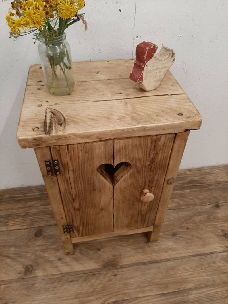 Handmade bedside table nightstand vanity unit washstand rustic reclaimed wood image 8