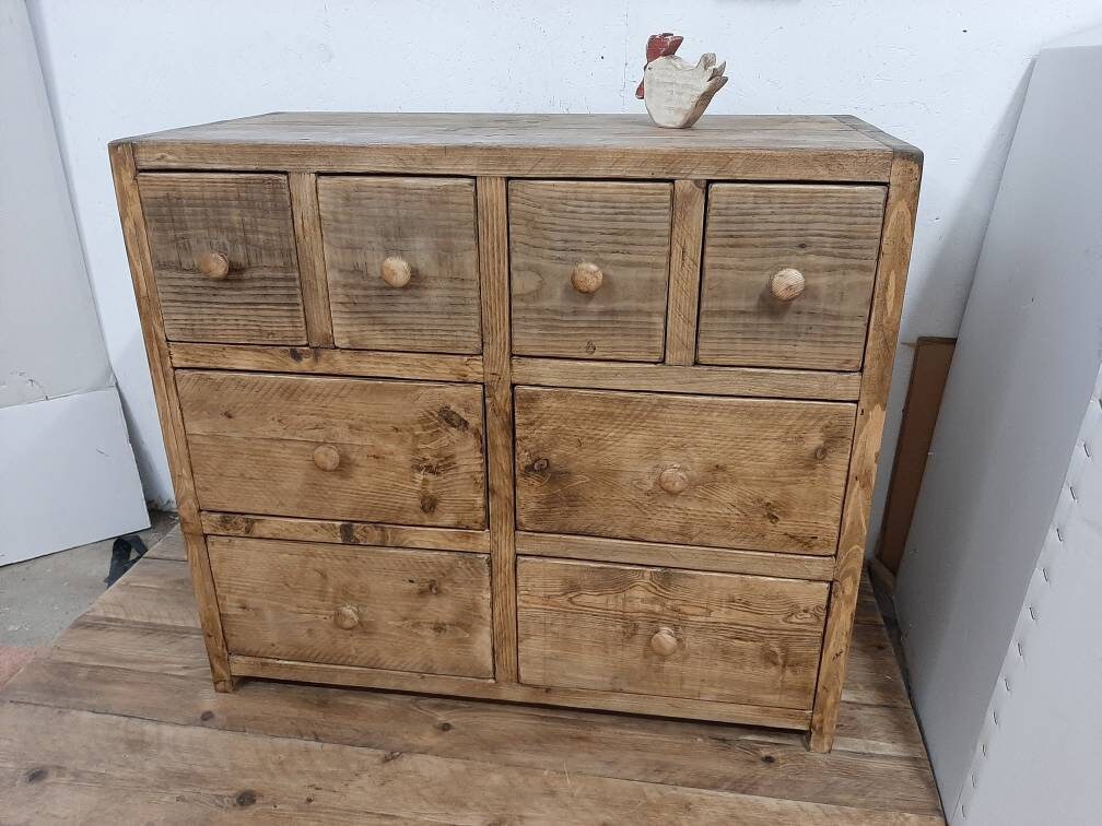 Cofre hecho a mano de cajones boticario madera recuperada | Etsy