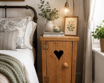 Wooden Bedside Table cabinet – Handmade cupboard Nightstand, Console Table