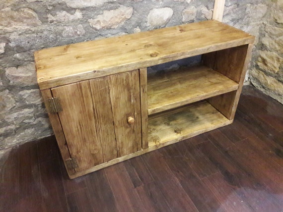 Handmade Media Tv Unit Hall Bench Storage Reclaimed Wood Etsy