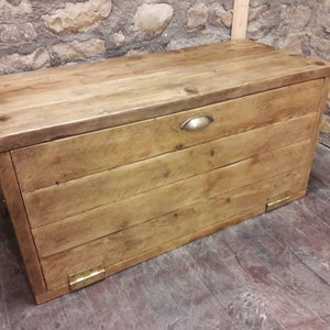 Handmade Reclaimed Wood Hallway Storage Unit: Rustic Media Console