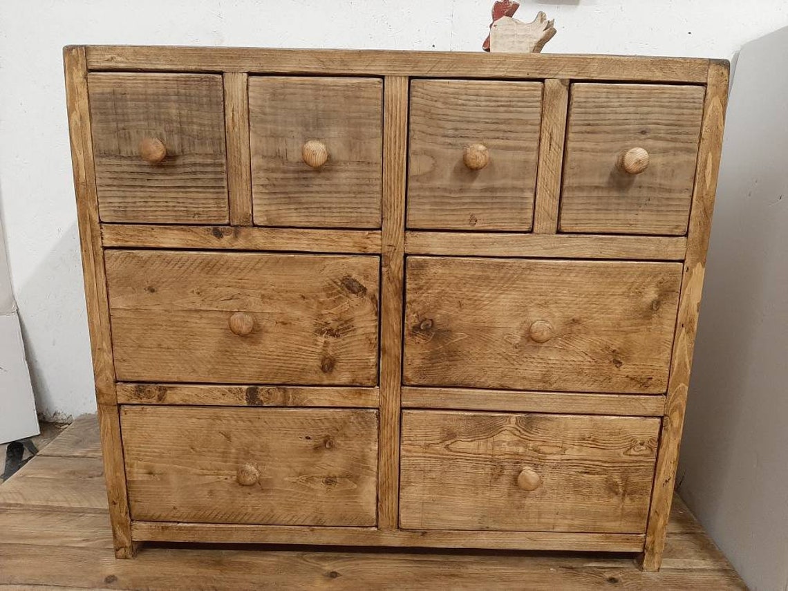 Cofre hecho a mano de cajones boticario madera recuperada | Etsy