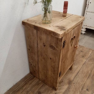 Handmade bedside table nightstand vanity unit washstand rustic reclaimed wood image 3