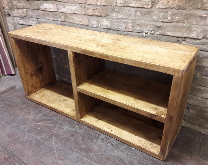 Hallway shoe rack storage shelving handmade industrial reclaimed wood