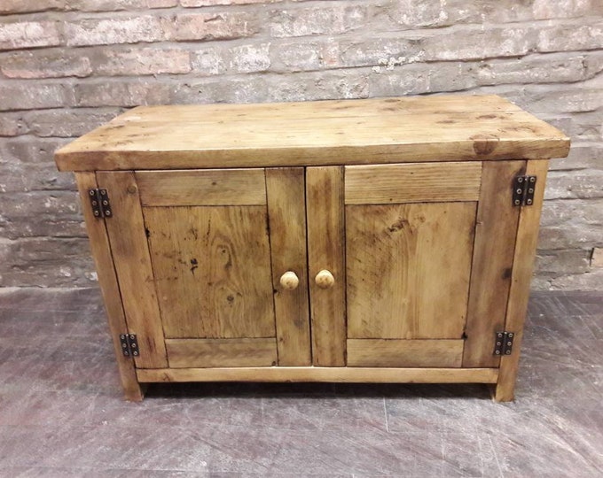 Handmade TV media unit stand rustic cupboard