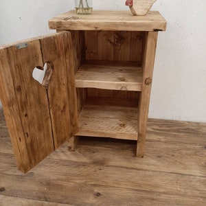 Handmade bedside table nightstand vanity unit washstand rustic reclaimed wood image 7