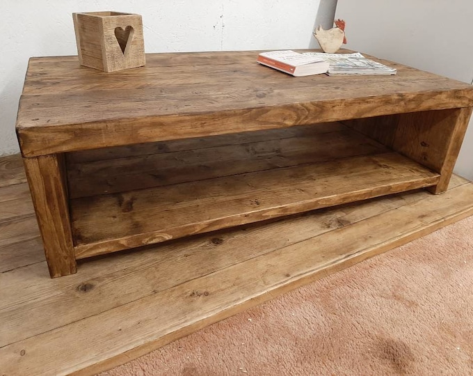 Handmade coffee table rustic reclaimed wood