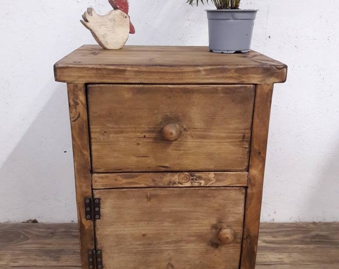 Handmade bedside table with drawer night stand vanity unit side table