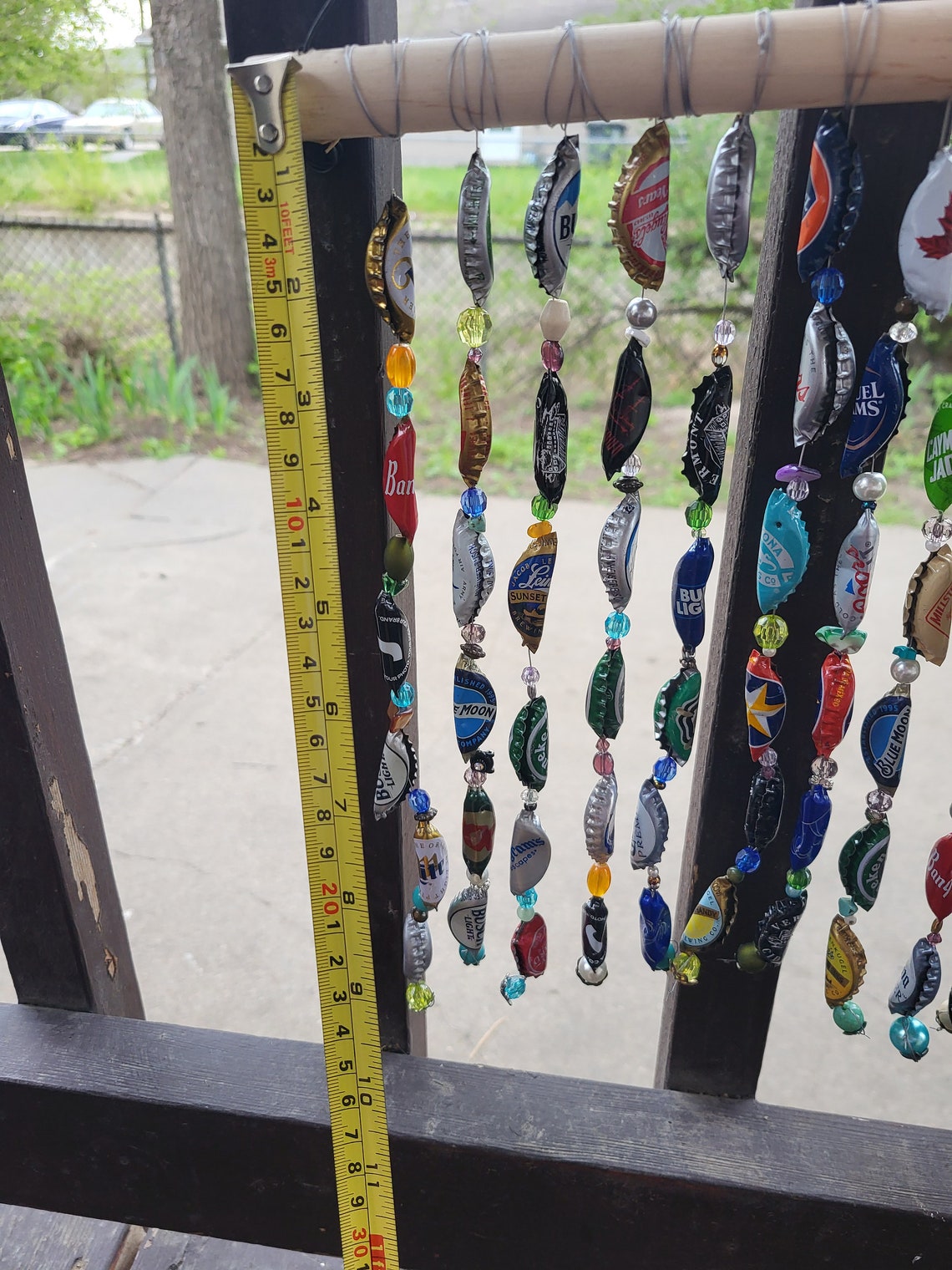 Bottle Cap Wind Chime, Hanging Yard Art, Bottle Cap Art, Unique Yard