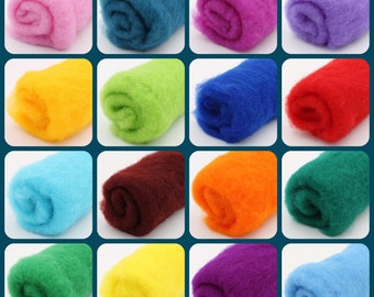 colorful felt wool / fairy tale wool in fleece - 20g - 100% virgin sheep's wool - free choice of colors