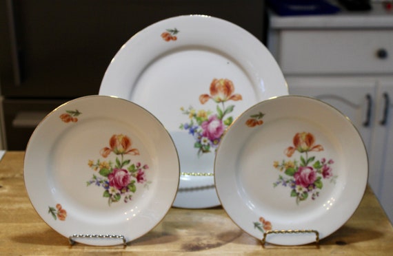Fantastic Wedding Gift Vintage German Cold War Porcelain Dinnerware 12 Pc Kahla 50 Pc Colditz USA Libbey Pastel Floral Juice Glasses Etsy Canada