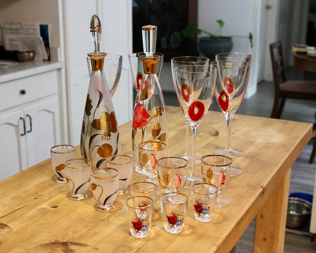 Krosno Wine Glasses Czech Bohemian Crystal Glass Liquor Etsy