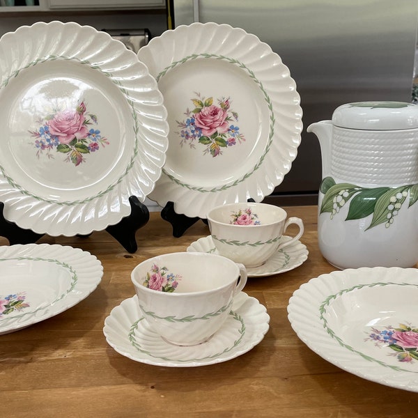 1950s Clarice Cliff Janice Floral Dinnerware England and 1970s Thomas Rosenthal Group Corda Coffee Pot Lily of the Valley Germany