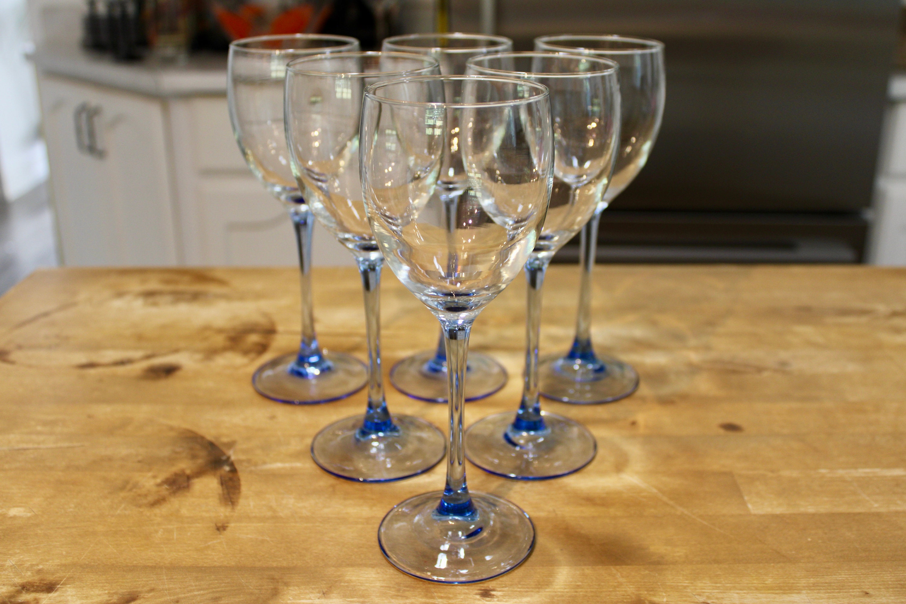 Antique French Wine Glasses, Set of Eight - Piggy Kitchen